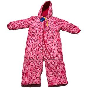 LUPILU Baby Snowsuit Pink Penguins Winter Overall Fleece Lined 2 - 4 Years NWT